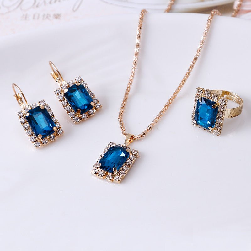 The Crystal Jewelry Set | Necklace, Earrings & Ring - HalleBeauty