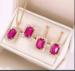 The Crystal Jewelry Set | Necklace, Earrings & Ring - HalleBeauty