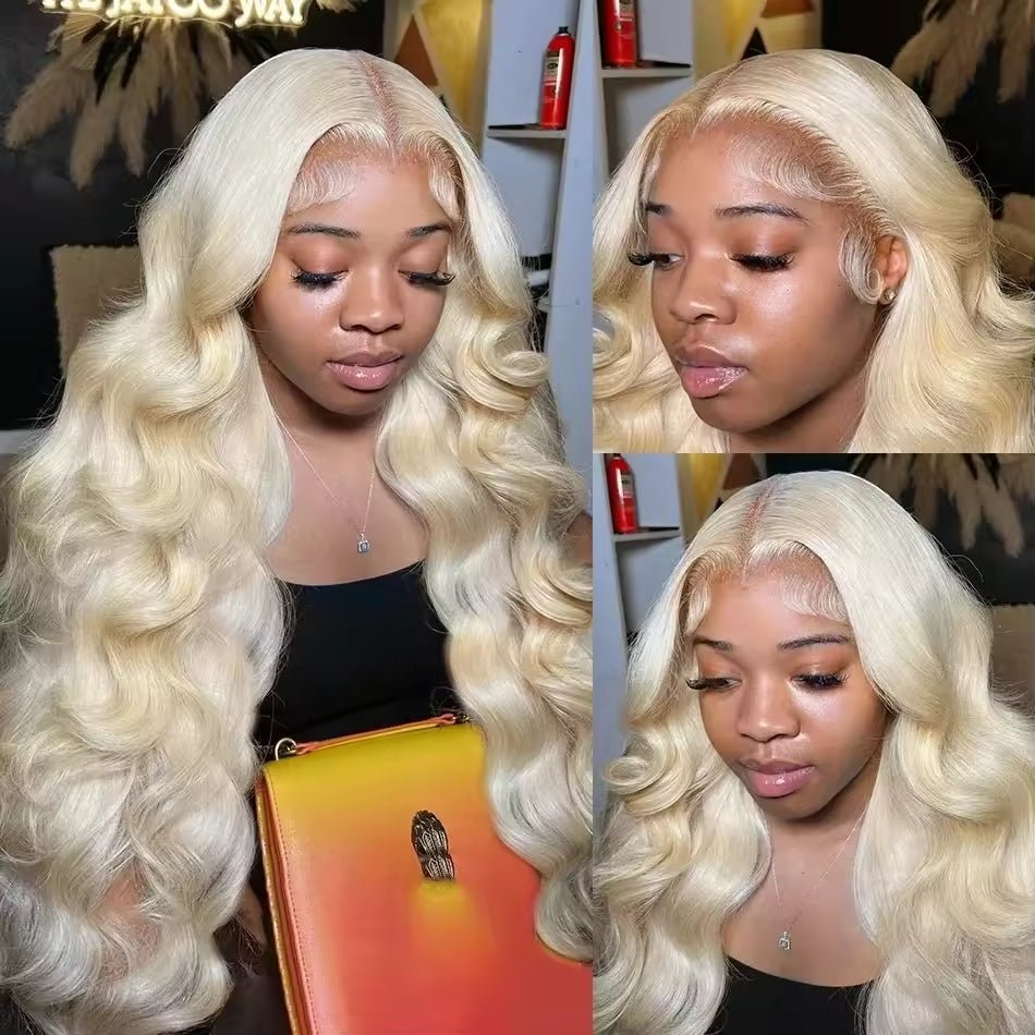 Transparent Lace Honey Blonde Glueless Wig – No Glue, All Natural - HalleBeauty