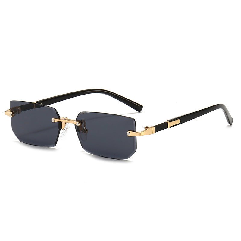 Trendy Rimless Rectangle Sunglasses – Classic & Lightweight - HalleBeauty