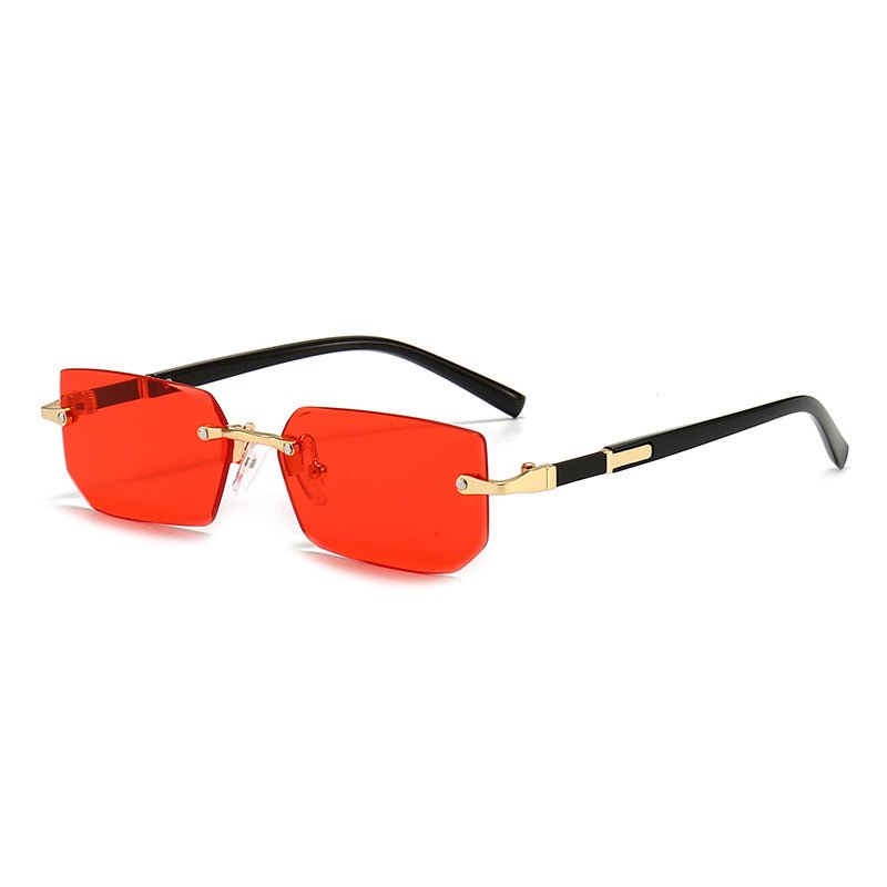 Trendy Rimless Rectangle Sunglasses – Classic & Lightweight - HalleBeauty