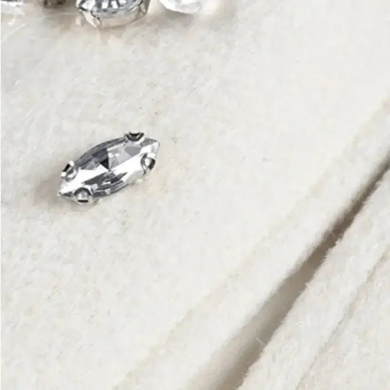 Trendy Women’s Woolen Coat – Diamond Rivet Cloak Jacket - HalleBeauty