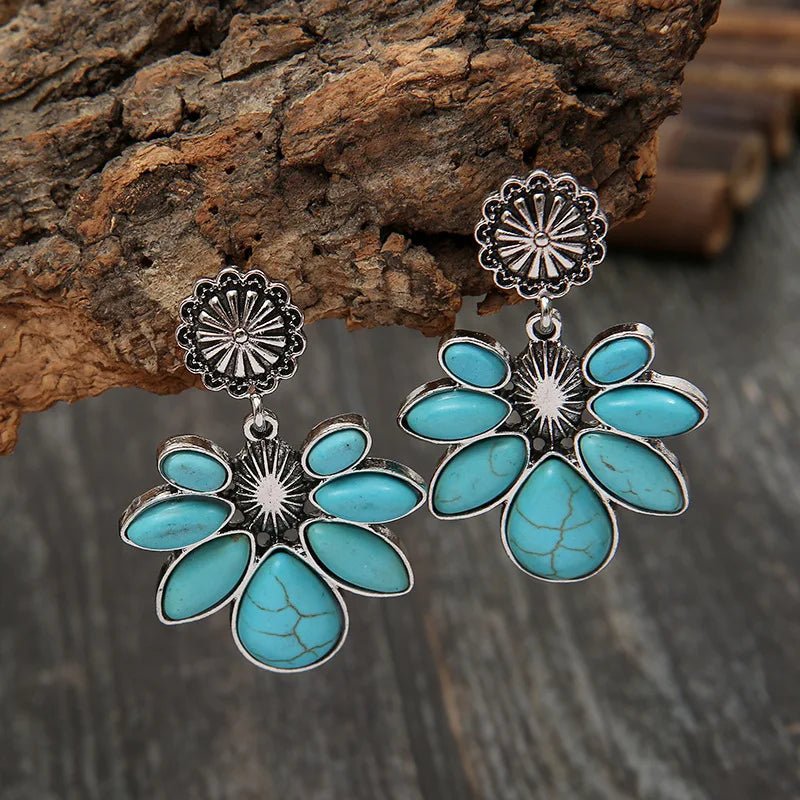 Turquoise Boho Waterdrop Earrings - Small Delicate Women’s Jewelry - HalleBeauty