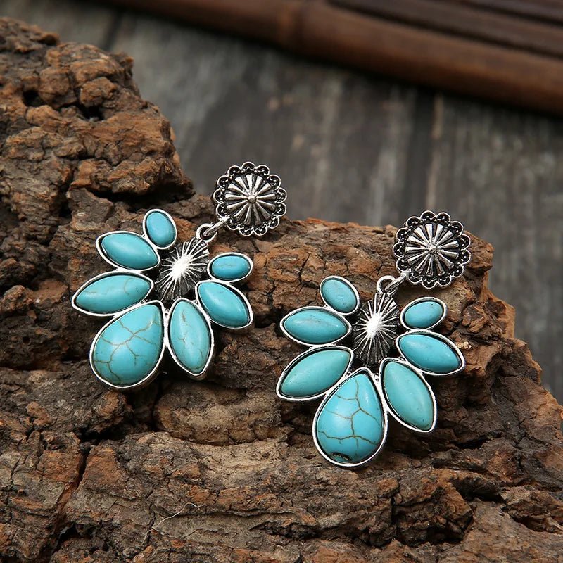 Turquoise Boho Waterdrop Earrings - Small Delicate Women’s Jewelry - HalleBeauty