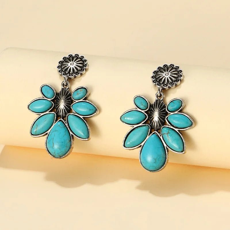 Turquoise Boho Waterdrop Earrings - Small Delicate Women’s Jewelry - HalleBeauty