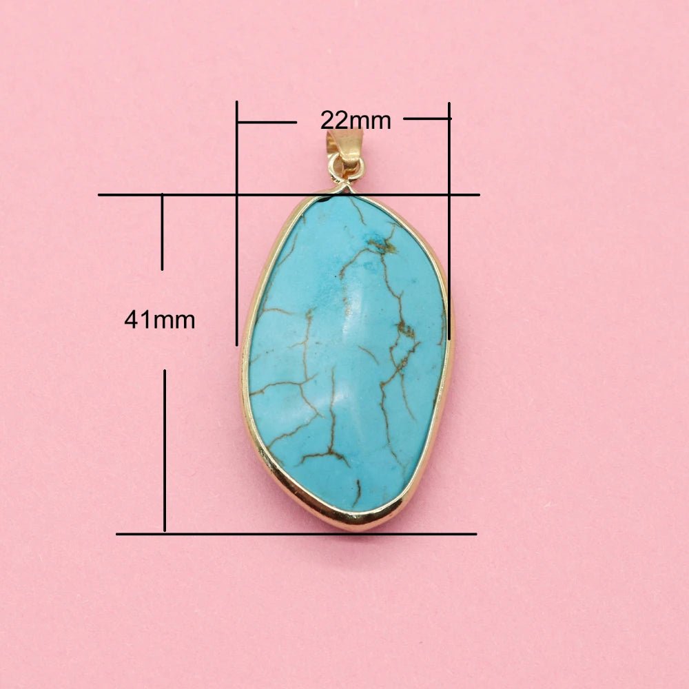Turquoise Leaf Pendant Necklace for Women - Nature Jewelry Gift - HalleBeauty