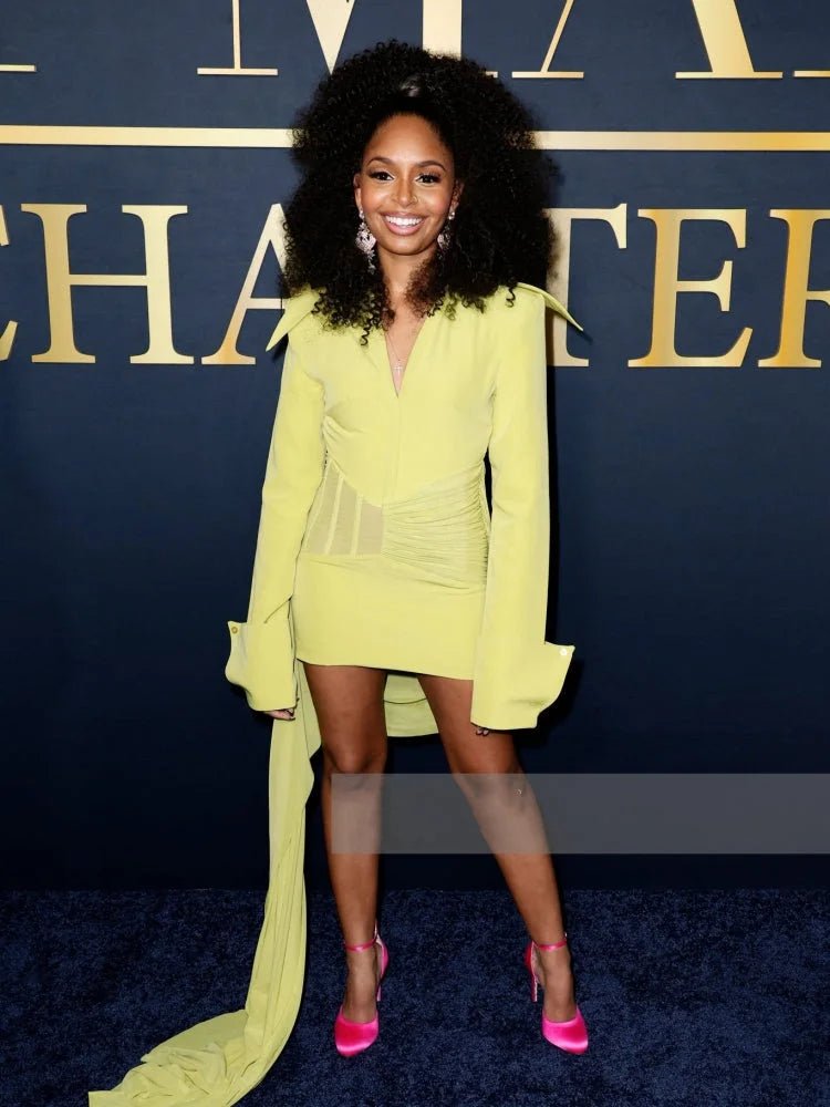 V - Neck Neon Mini Dress - Bold & Eye - Catching Style - HalleBeauty