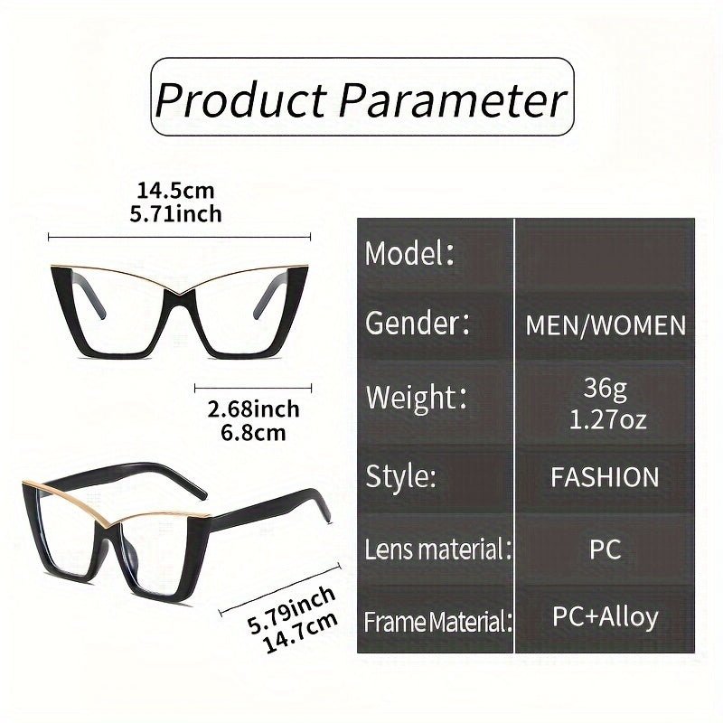 Vintage Cat Eye Glasses - Jelly Color Frame & Clear Lenses (Eye Protection) - HalleBeauty