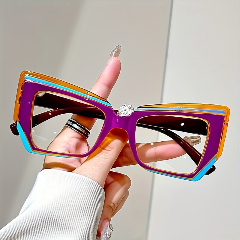 Vintage Cat Eye Sunglasses - Oversized Geometric Frame (UV400) - HalleBeauty