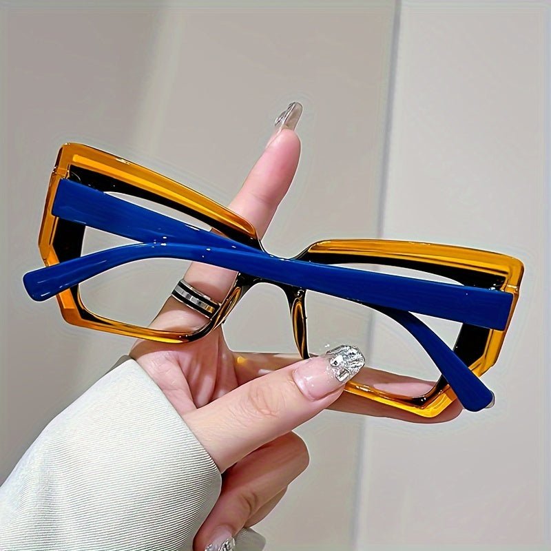 Vintage Cat Eye Sunglasses - Oversized Geometric Frame (UV400) - HalleBeauty