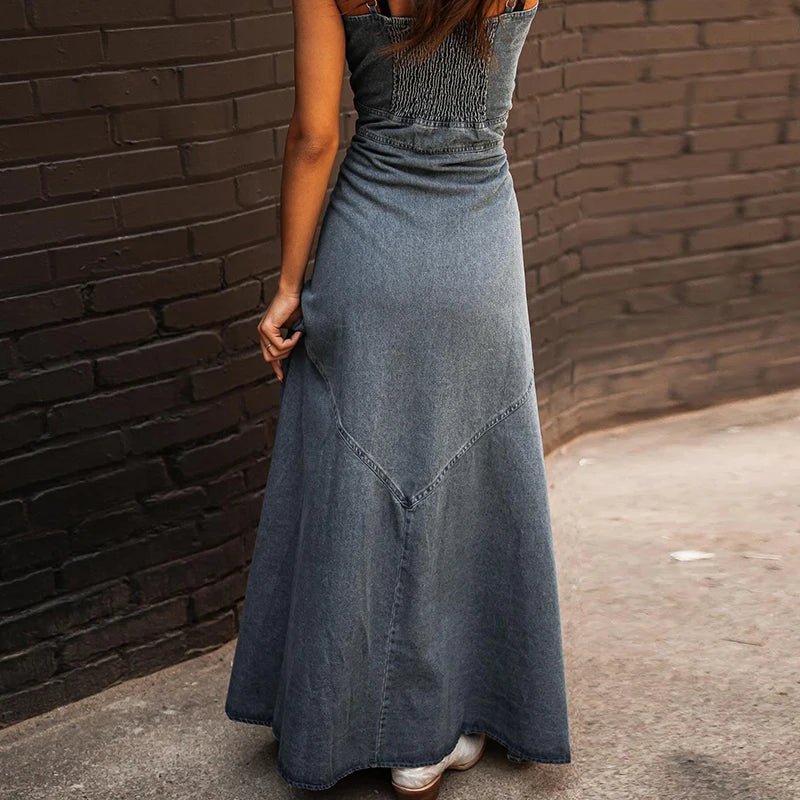 Vintage Denim Cowboy Dress - Hallebeauty - HalleBeauty