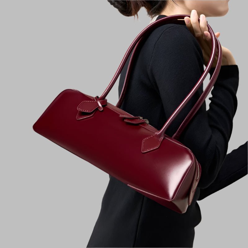 Vintage Leather Shoulder Bag – Handcrafted Retro Purse - HalleBeauty