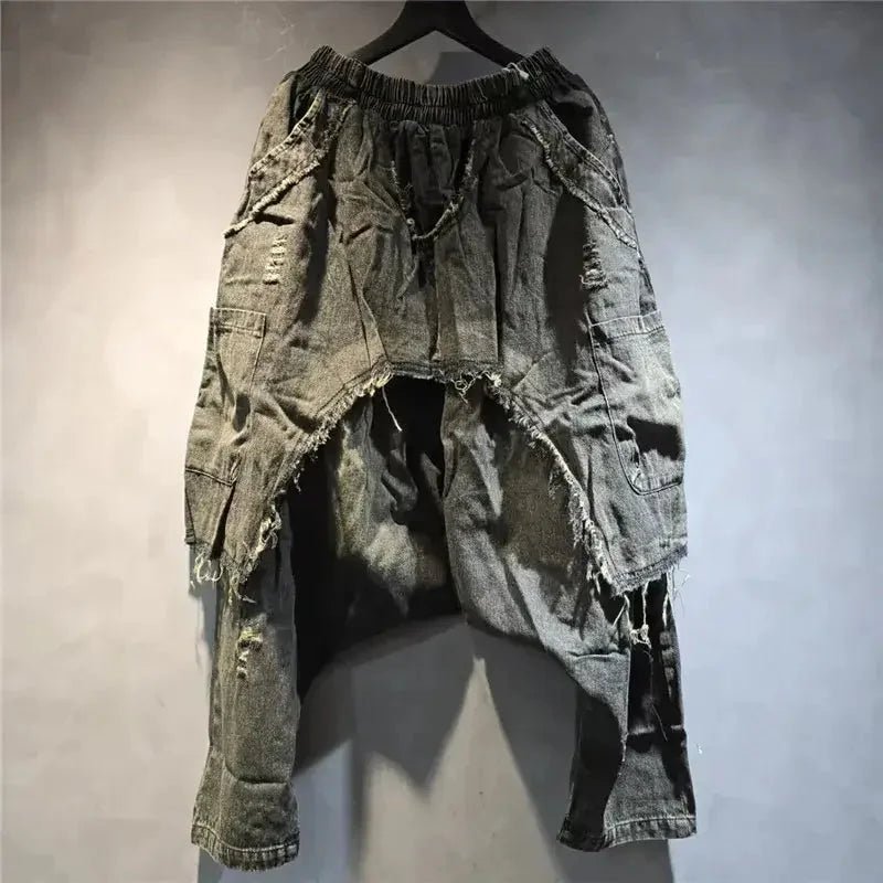 Vintage Patchwork Loose Harem Jeans – Elastic Waist - HalleBeauty