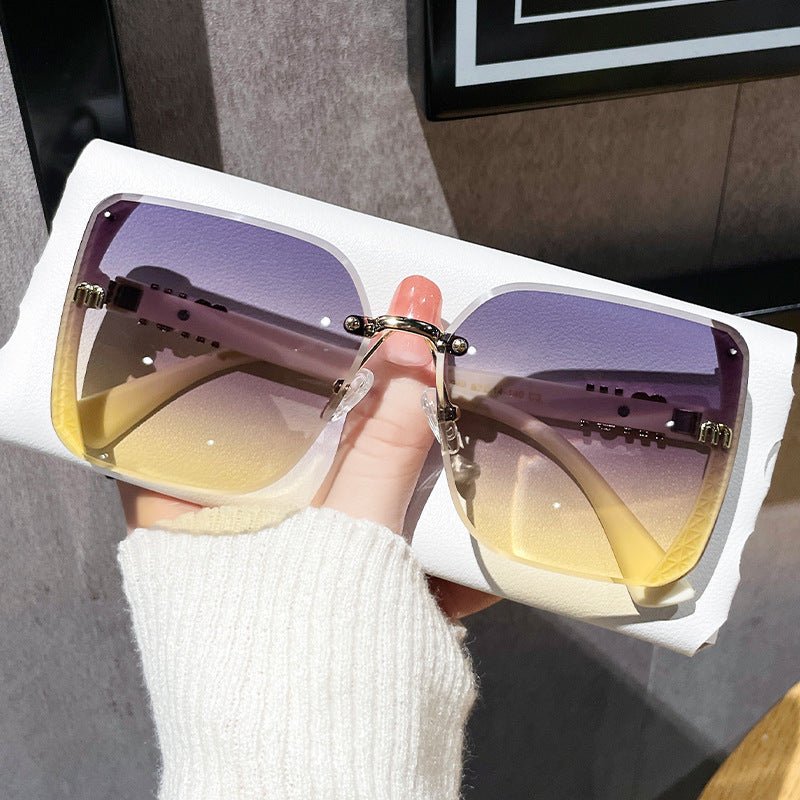 Vintage Rimless Sunglasses - Luxury Retro UV400 Shades - HalleBeauty