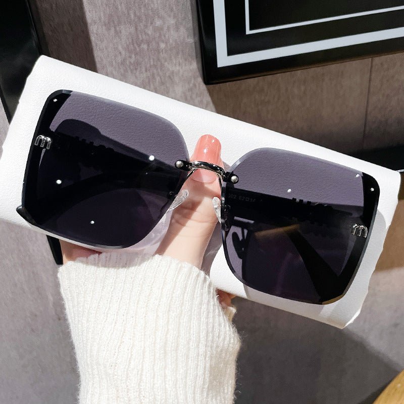 Vintage Rimless Sunglasses - Luxury Retro UV400 Shades - HalleBeauty