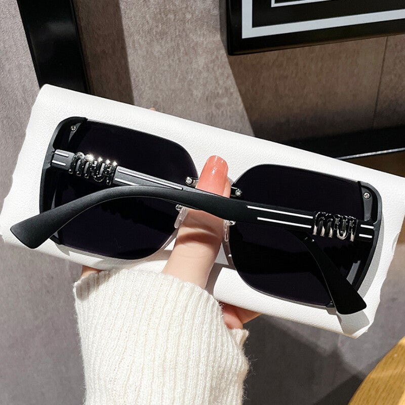 Vintage Rimless Sunglasses - Luxury Retro UV400 Shades - HalleBeauty