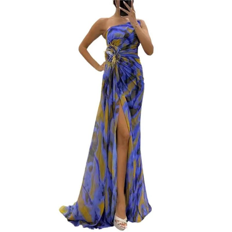 Women's Backless Maxi Dress - HalleBeauty