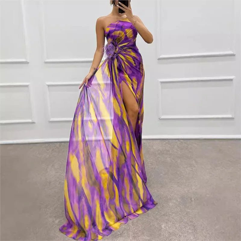 Women's Backless Maxi Dress - HalleBeauty