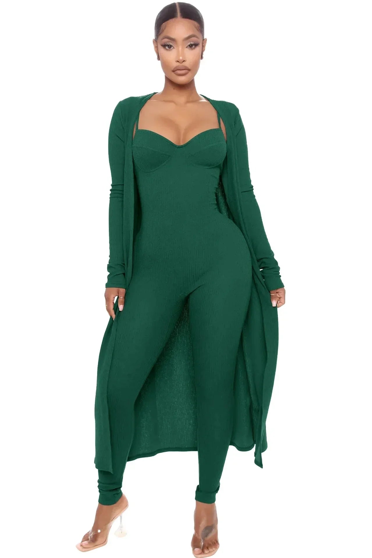 Women's Casual Long Sleeve Jumpsuit Set - HalleBeauty