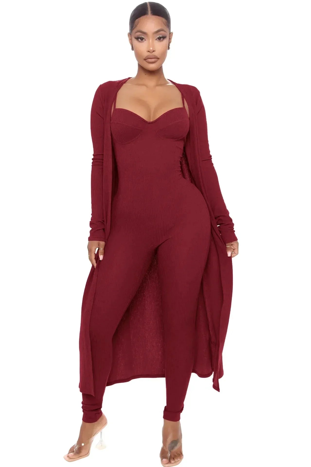 Women's Casual Long Sleeve Jumpsuit Set - HalleBeauty