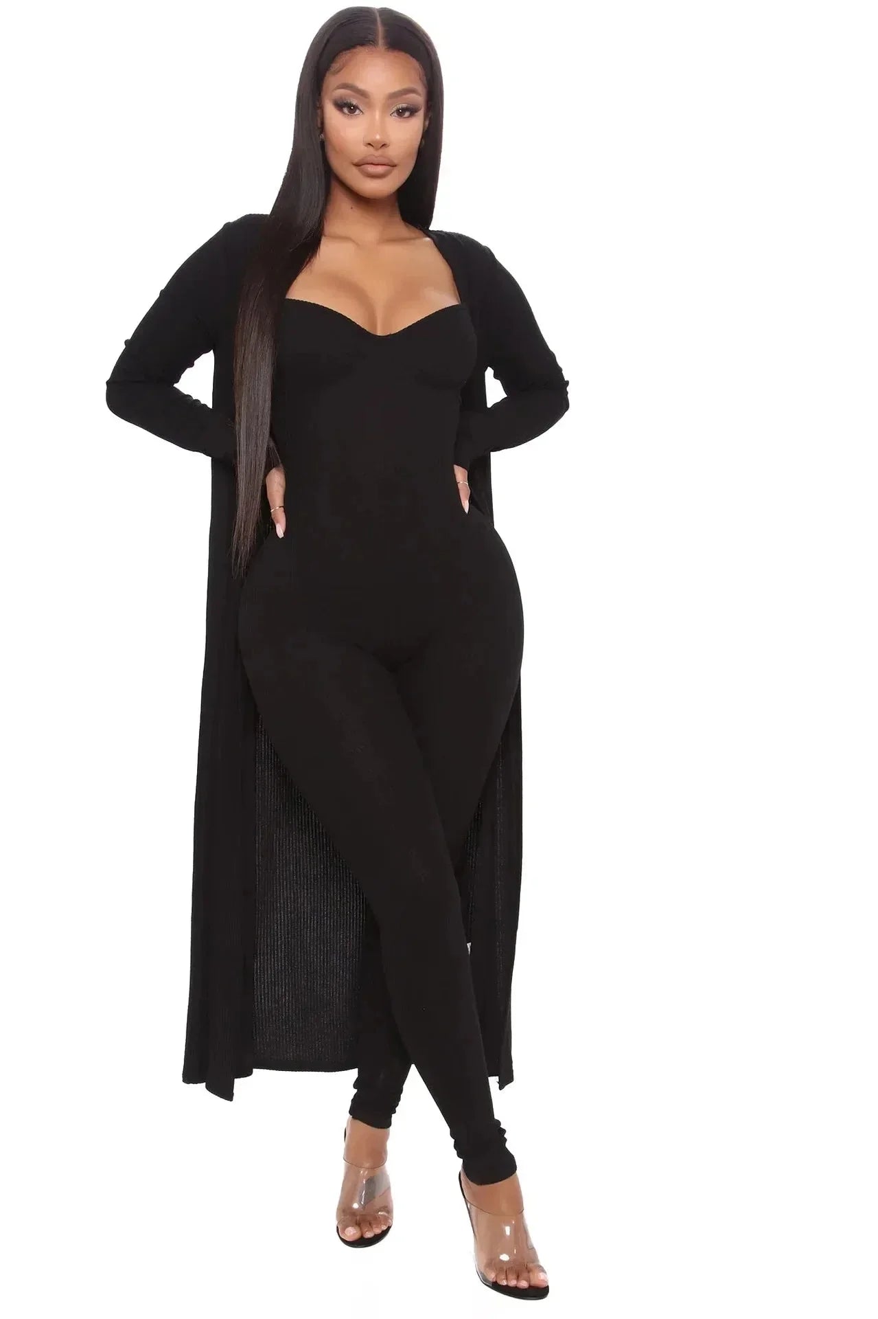 Women's Casual Long Sleeve Jumpsuit Set - HalleBeauty