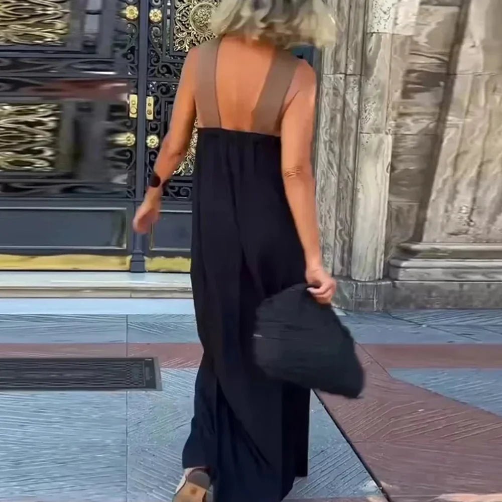 Women's Color Block Halter Beach Dress - HalleBeauty