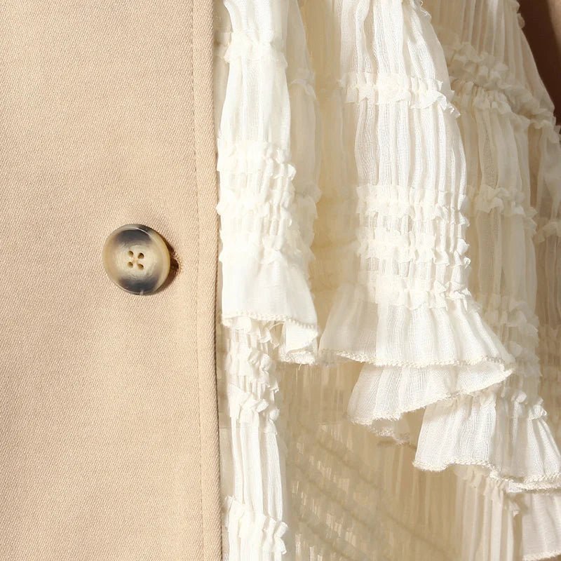 Women's Lace Patchwork Trench Coat - HalleBeauty