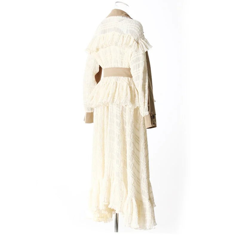 Women's Lace Patchwork Trench Coat - HalleBeauty