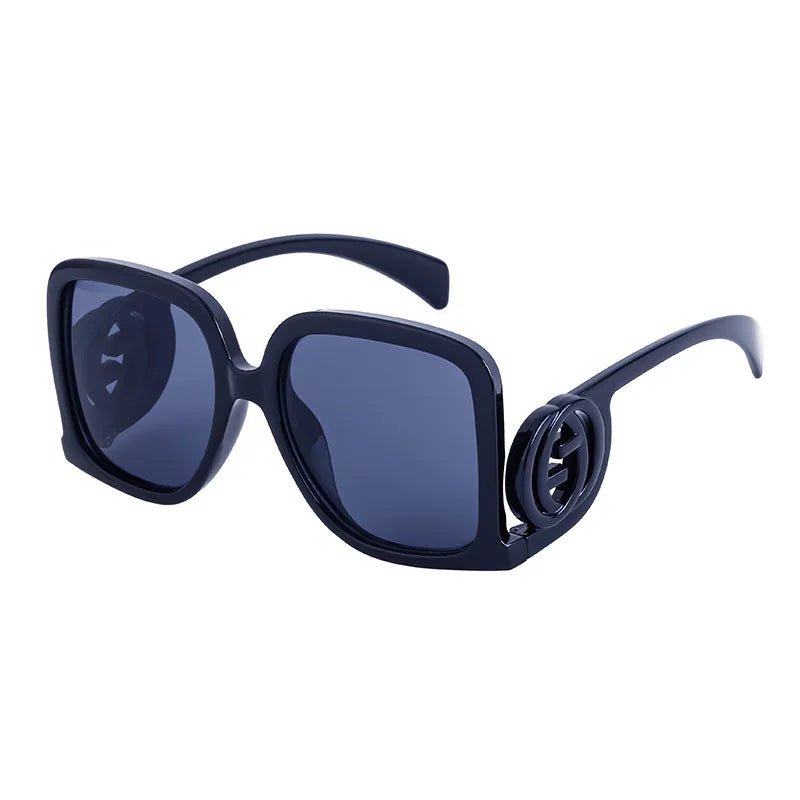 Women’s Retro Polygon Sunglasses - Color Block UV400 Fashion Shades - HalleBeauty