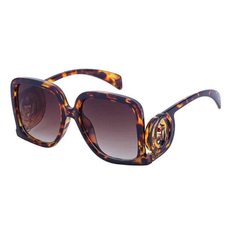 Women’s Retro Polygon Sunglasses - Color Block UV400 Fashion Shades - HalleBeauty
