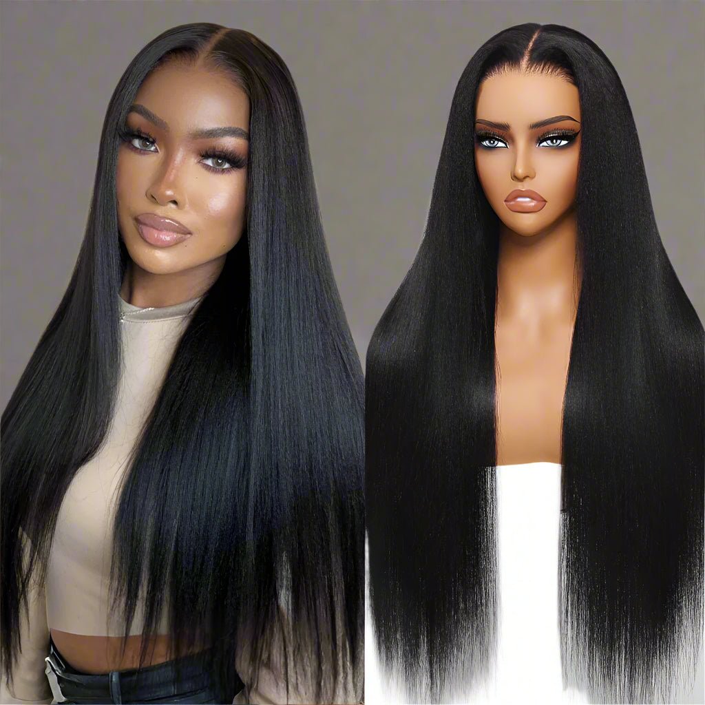 Yaki Straight 150% Density Lace Wig – Relaxed Texture, Undetectable Edge - HalleBeauty