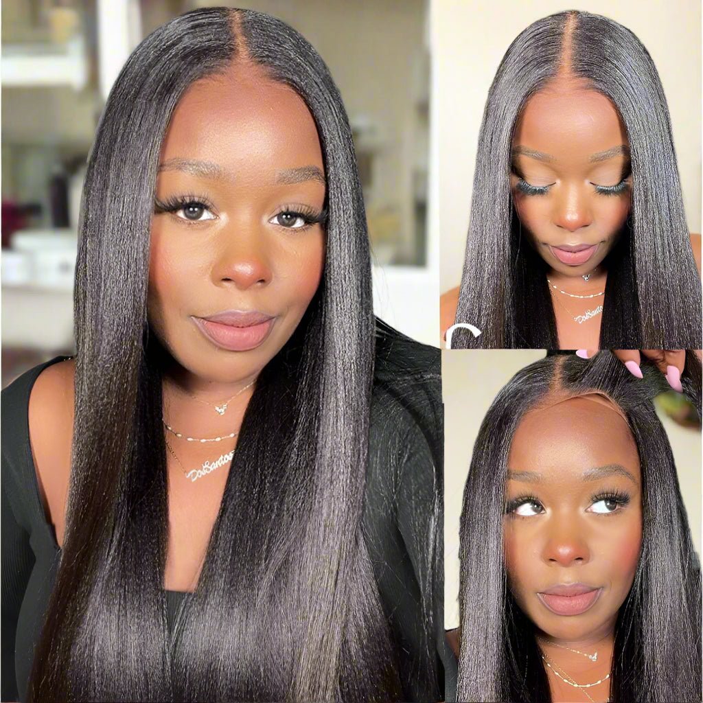 Yaki Straight 150% Density Lace Wig – Relaxed Texture, Undetectable Edge - HalleBeauty
