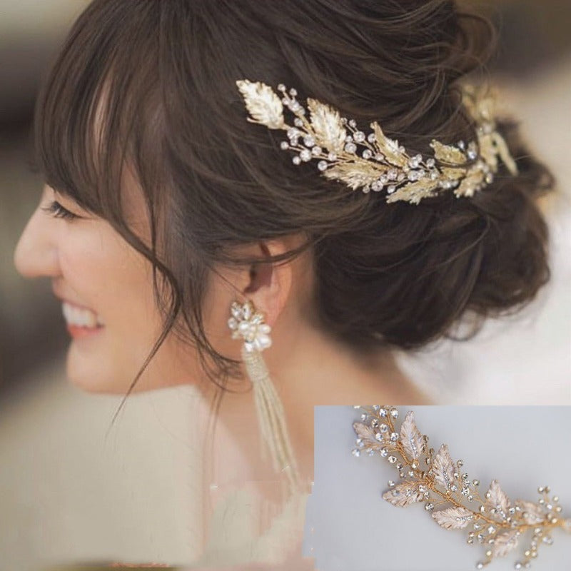 Bridal Hair Accessories Branch Rhinestone Crown Hair Band - HalleBeauty