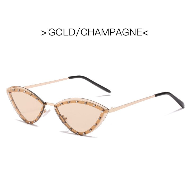 Chic Women's Frameless Cat Eye Sunglasses - Trendy Eyewear - HalleBeauty