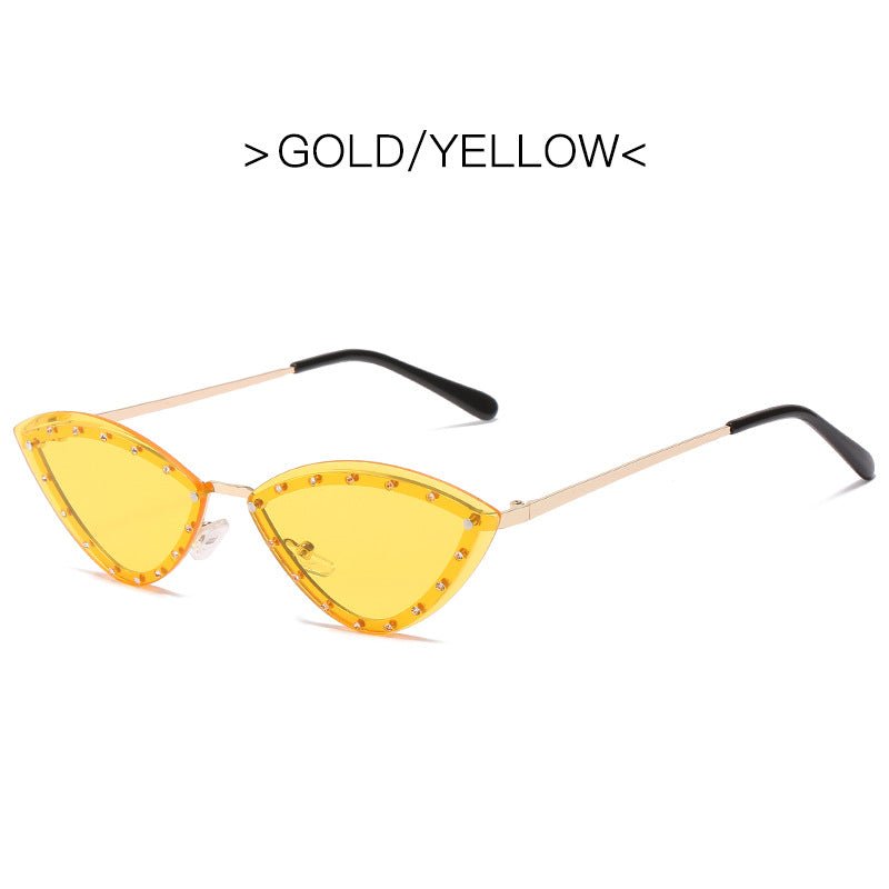 Chic Women's Frameless Cat Eye Sunglasses - Trendy Eyewear - HalleBeauty
