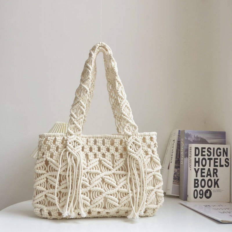 Cotton Rope Woven Clutch Bag - HalleBeauty