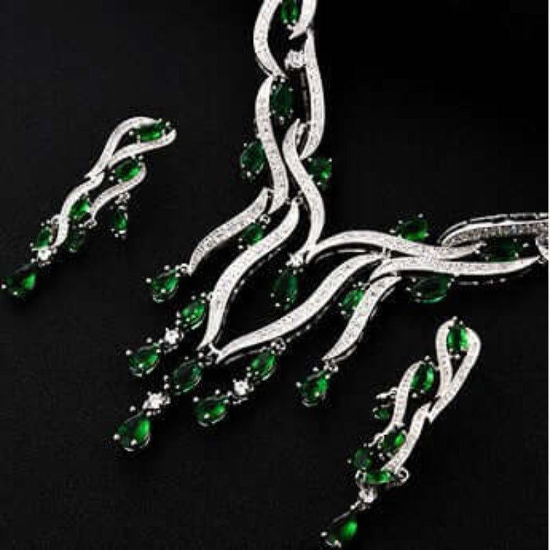 Elegant Zircon Tassel Bridal Jewelry Set for a Dazzling Look