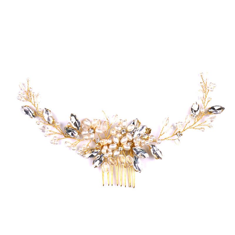 Elegant Pearl Headdress - Top European & American Wedding Hair Comb - HalleBeauty