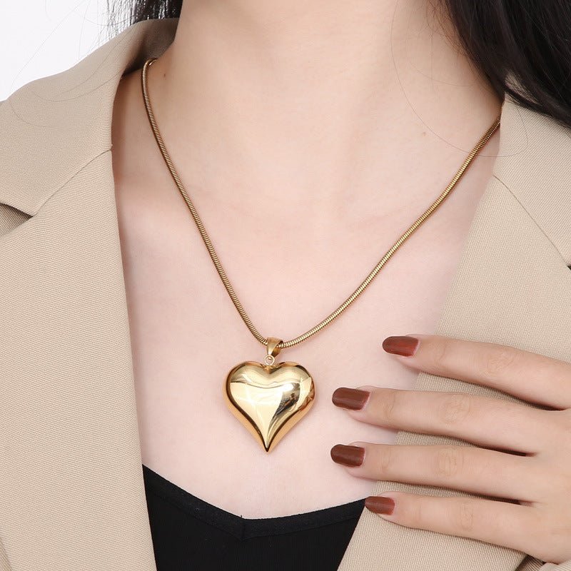 Gold & Silver Heart-Shaped Necklace | Simple, Versatile & Personalized | Women's Valentine's Jewelry - HalleBeauty