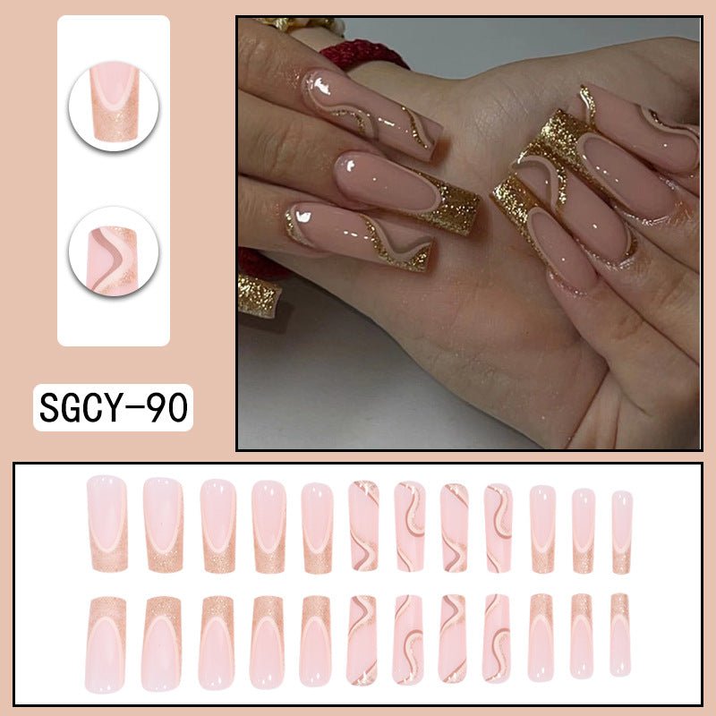 Gradient Electroplating Nail Patch - Chic Long Pointed Manicure - HalleBeauty