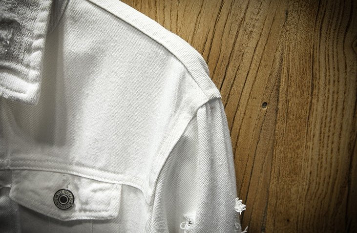 Hole Denim Jacket: Stylish Distressed Look for Versatile Fashion - HalleBeauty