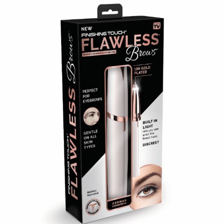 LED Lipstick-Style Mini Electric Eyebrow Trimmer - Painless Hair Removal Epilator for Brows - HalleBeauty