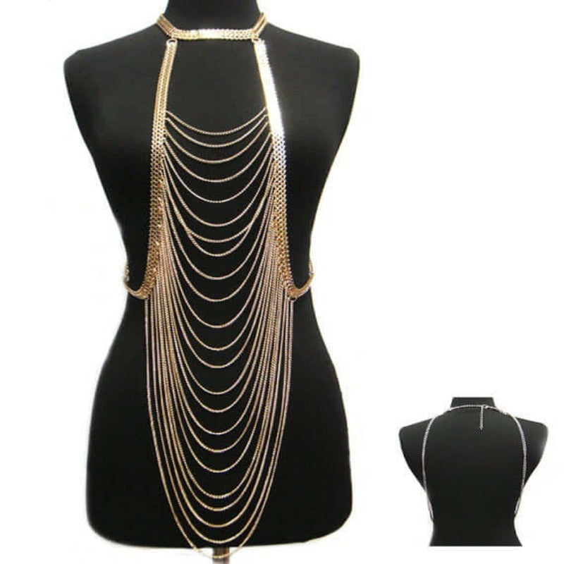 Chic Long Body Chain Necklace Accessory - Perfect for Elevating Any Look