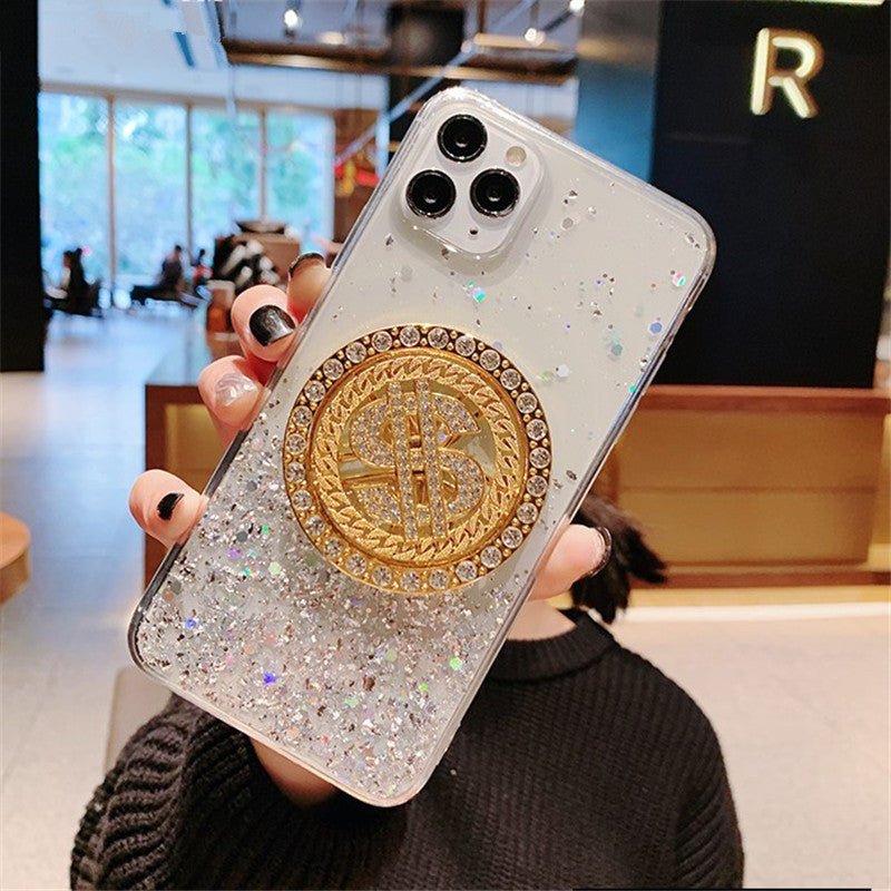 luxury 3D Diamond Dollar Turnplate Phone Case - Designer Elegance - HalleBeauty