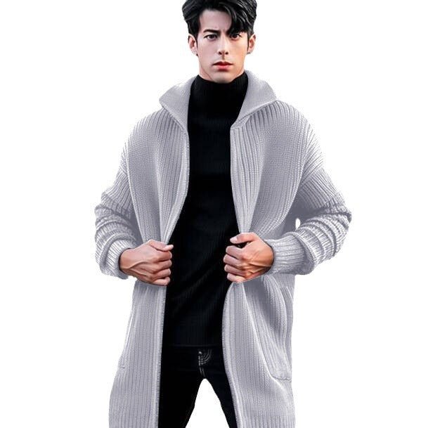 Men's Mid-Length Sweater Coat: Stylish & Comfortable Outerwear - HalleBeauty