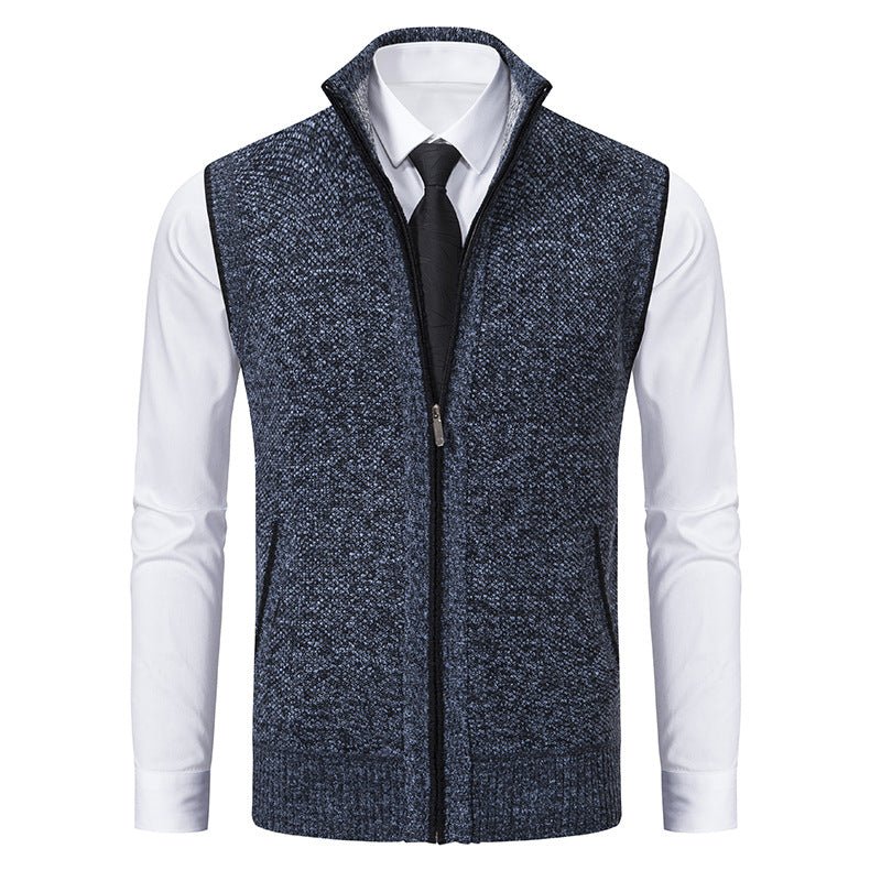Men's Stand Collar Knitted Cardigan Sweater - Cozy & Stylish Winter Wear - HalleBeauty