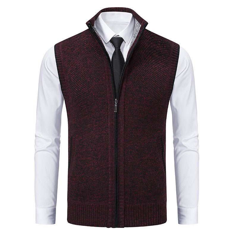Men's Stand Collar Knitted Cardigan Sweater - Cozy & Stylish Winter Wear - HalleBeauty