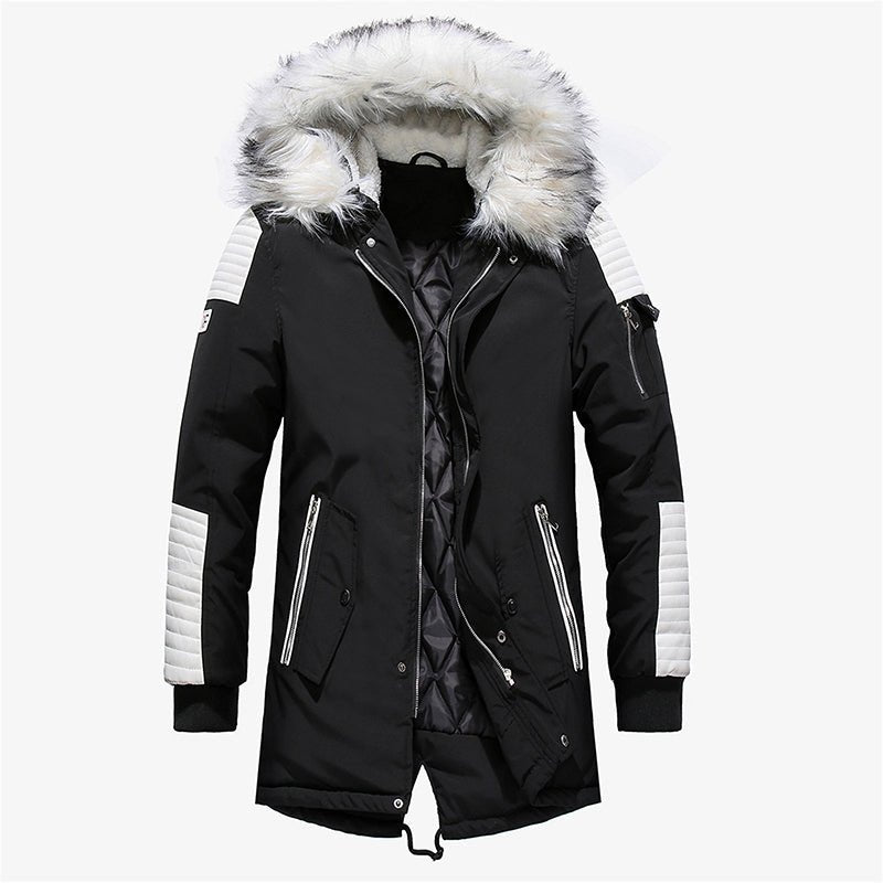 Men's Winter Long Parka with Fur Hood: Thick & Warm Outerwear - HalleBeauty
