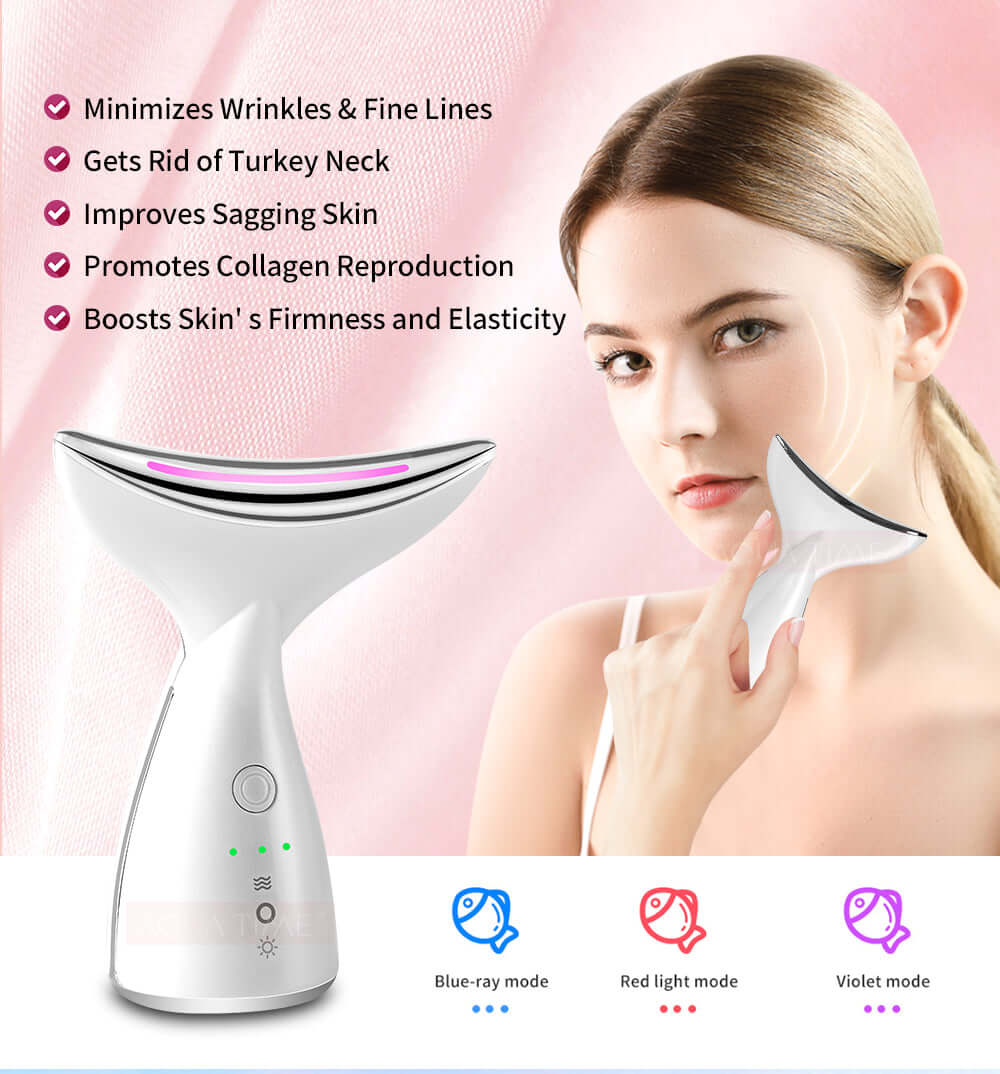 Neck & Face Radiance: 3-in-1 EMS & LED Sculpting Tool - HalleBeauty