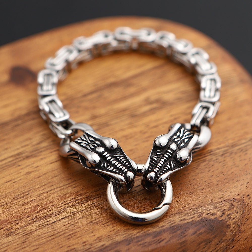 Nordic Viking Myth Stainless Steel Leading Bracelet For Men - HalleBeauty
